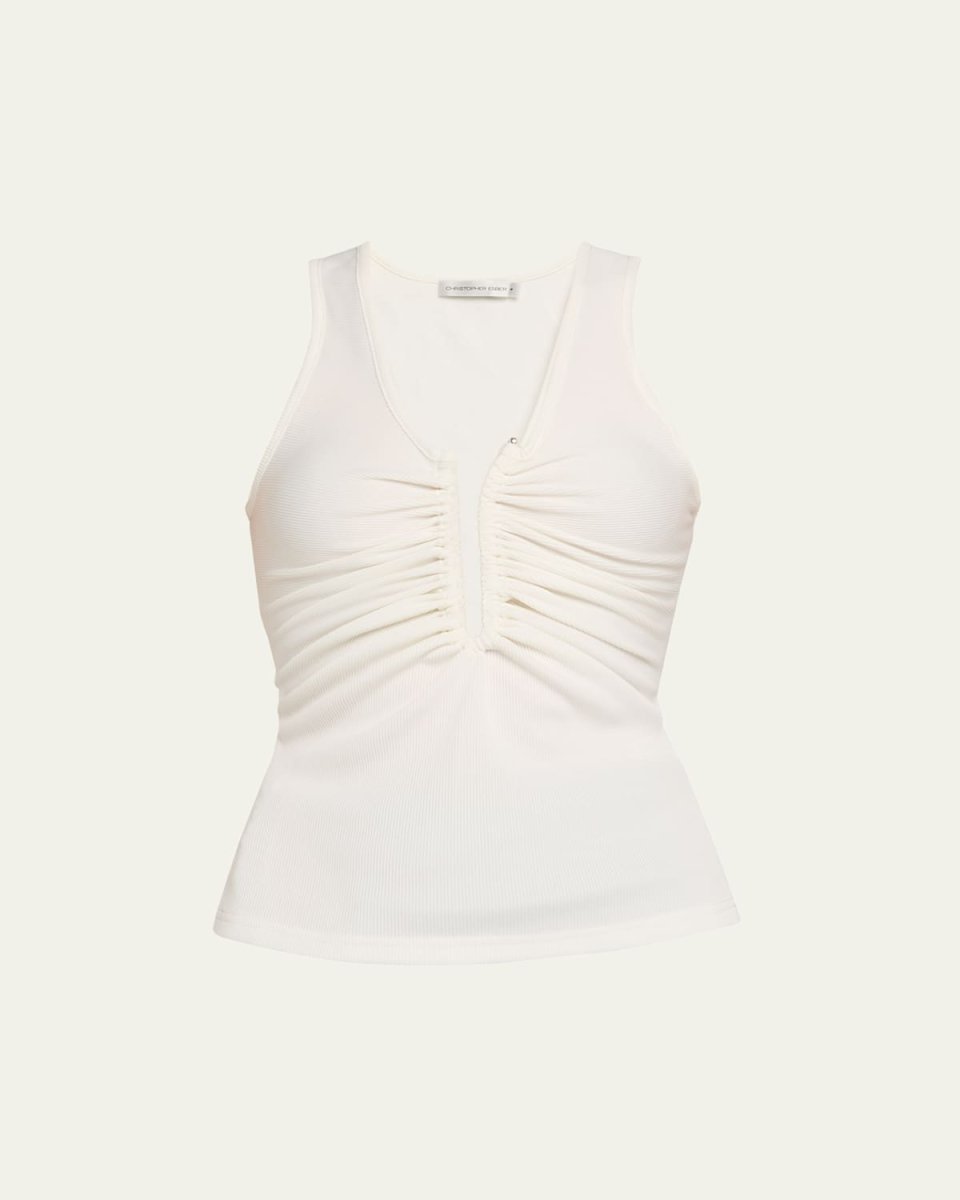 Crystal Pin Rib Tank Top